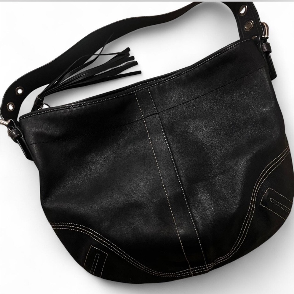 Coach Black Textured Leather Accessory